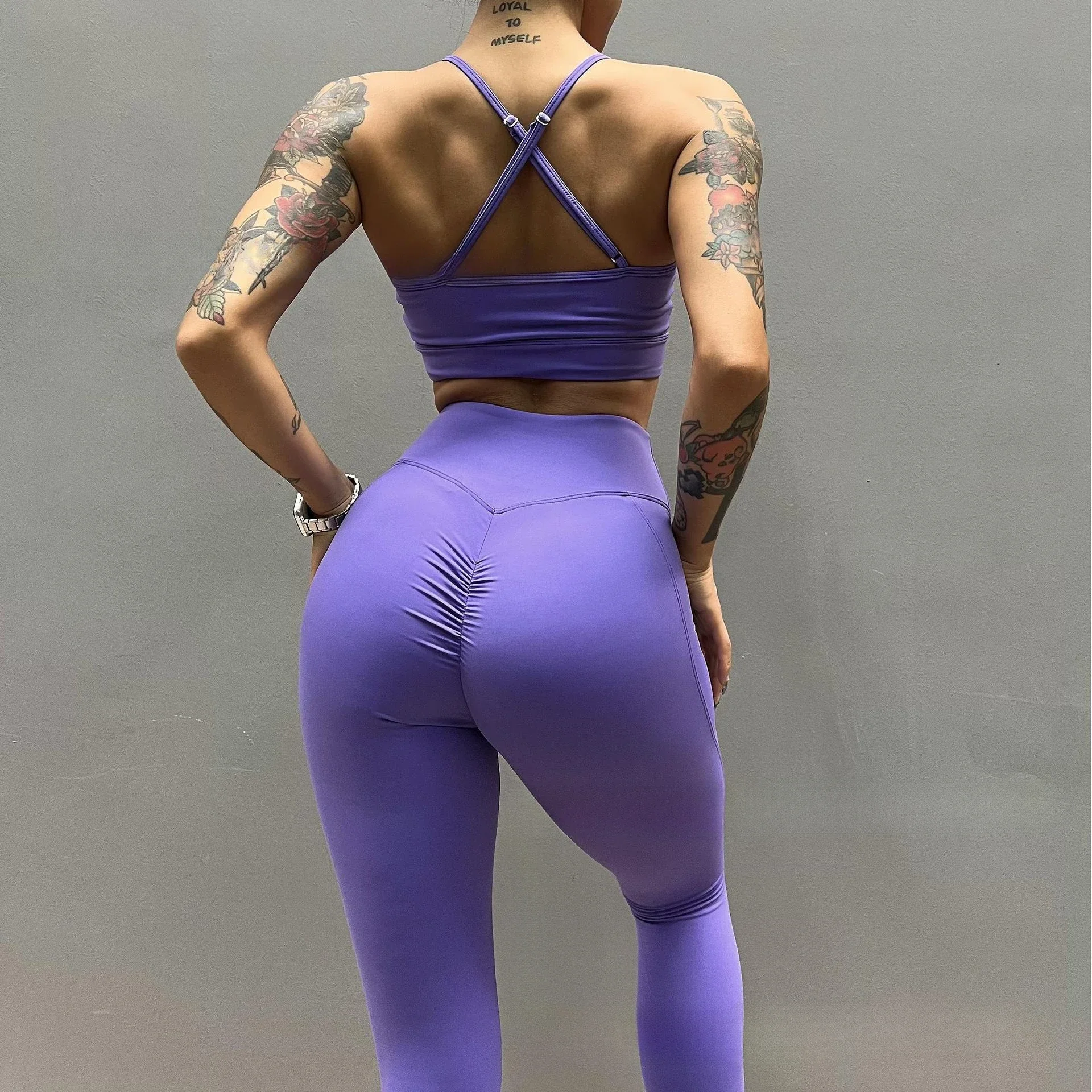 Ginásio sexy roupas esportivas de fitness v profundo sutiã sexy roupa interior feminina cintura alta apertado hip lift yoga calças ocas