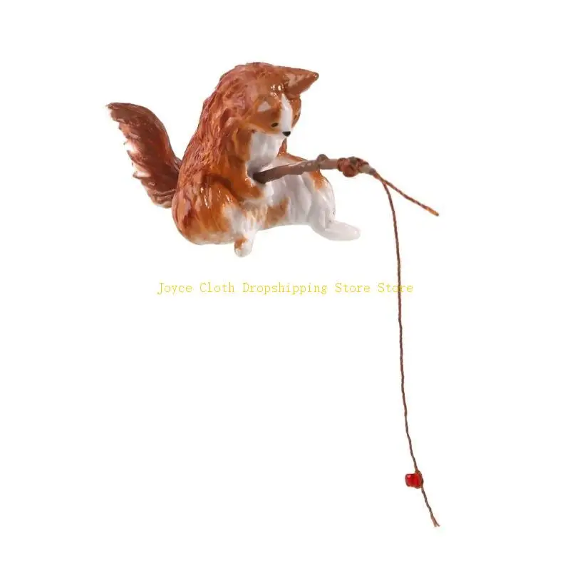 

Fishing Statue Fishtank Decoration Aquariums Landscaping Decorations Fish Shelter House Ornament Landscape 10CD