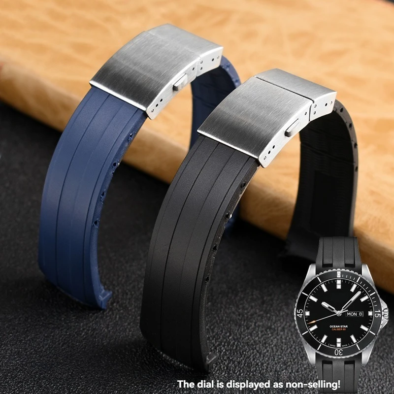 22 مللي متر منحني لينة حزام ساعة سيليكون ل MIDO الرجال الملاح M026 & M042 دائم مطاط مقاوم للمياه حزام استبدال