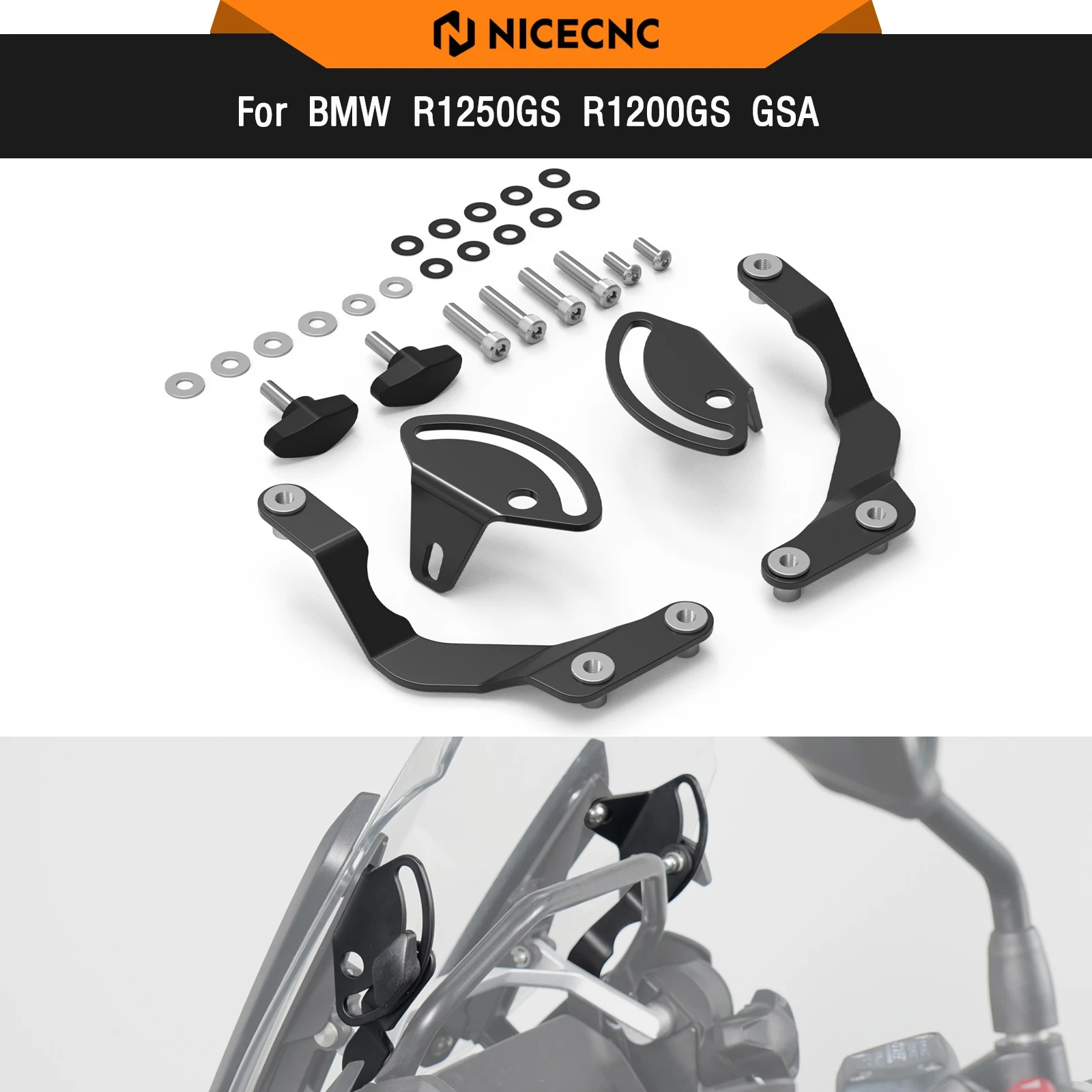 

For BMW R1250GS R1200GS GSA Windshield Windscreen Stabilizer R1250GS Adventure 2018-2024 R 1250 GS 2018-2022 R1200GS GSA 2014-19