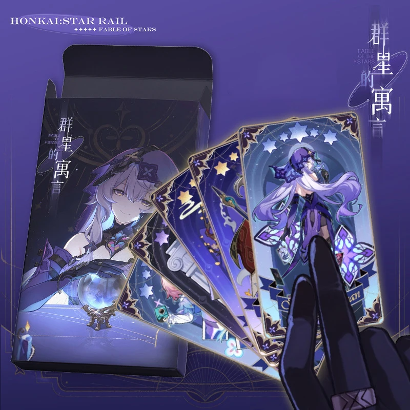 

14PCS Honkai Star Rail Of The Stars Collection Card Black Swan Sparkle Anime Figure Game Bookmark Tarot Card Edition Set Gift