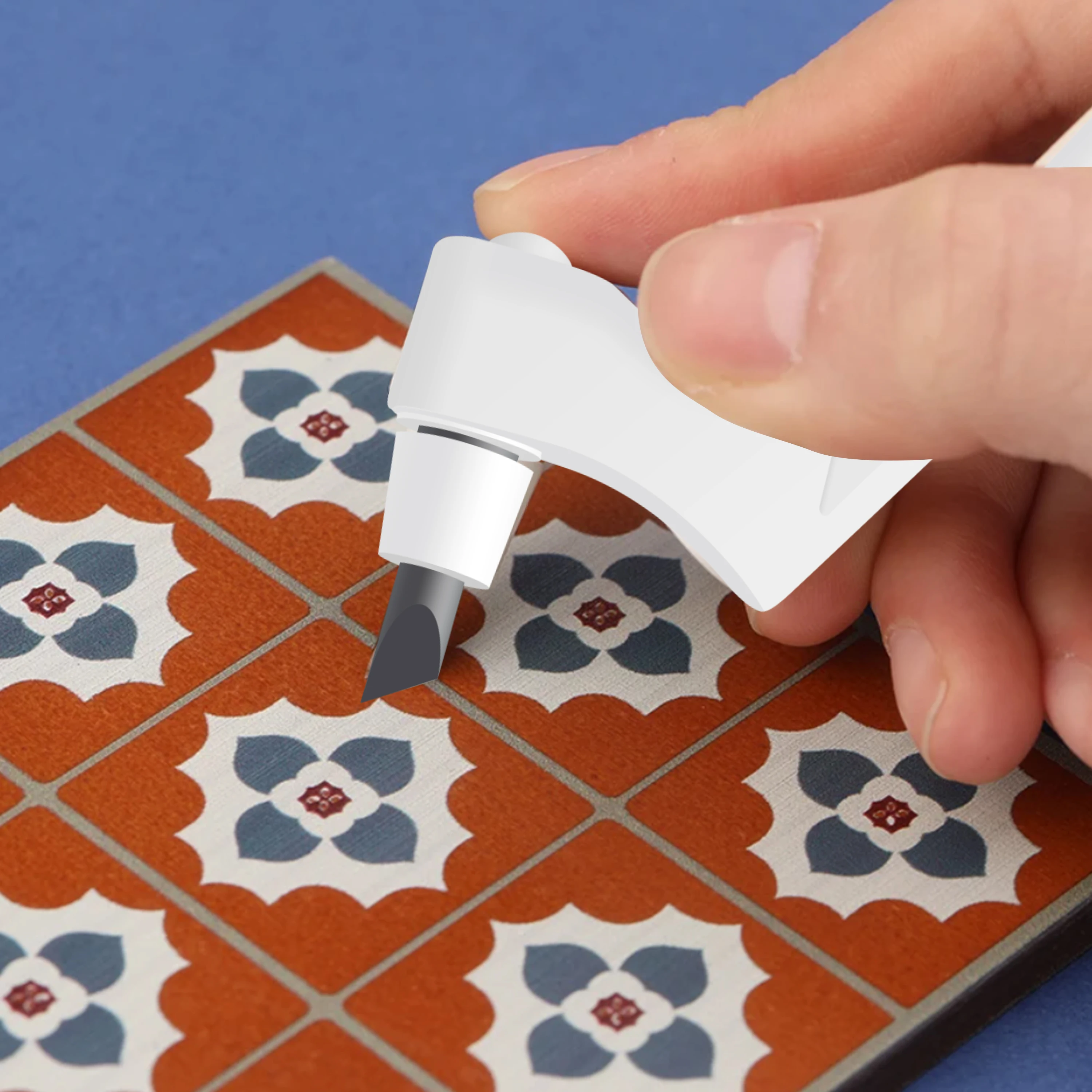 سكين نقش دوار محمول، سكين فني دوار وقلم، رأس نقش قلم قطع الورق، أدوات قطع يدوية فنية ذاتية الصنع #4