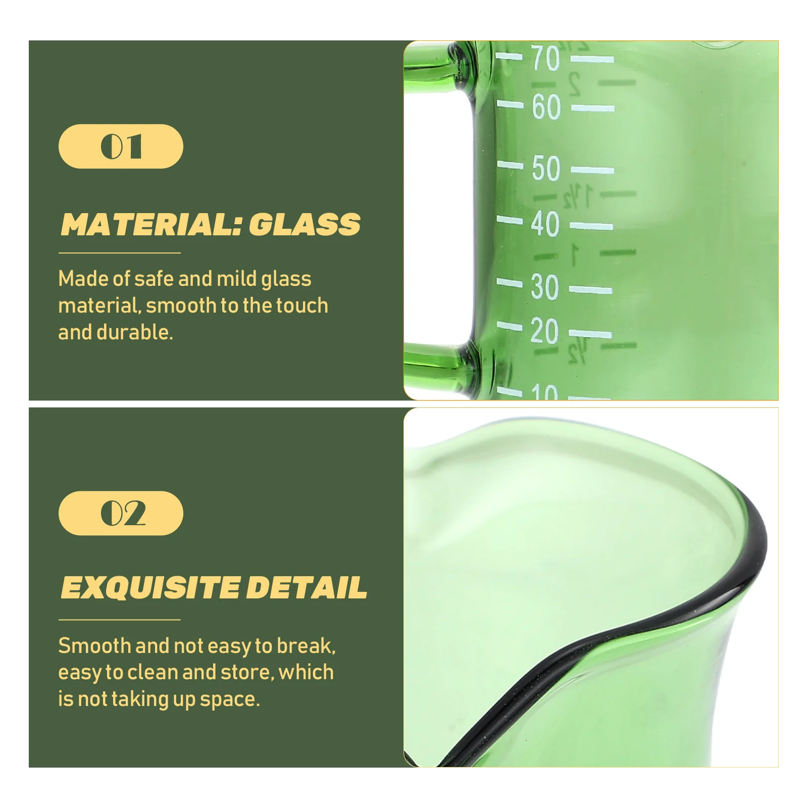 

Measuring Milk Glass Coffee Cup with Scale Portable Lightweight Design for Use Easy to Clean Storage Friendly Glass
