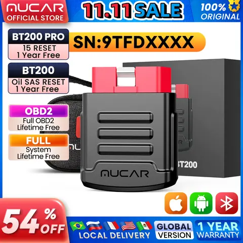 MUCAR BT200 Automotive Diagnostic Tools Obd 2 Bluetooth Wifi Scanner for All Cars Auto Obd2 Tester 15 Resets Diagnosis