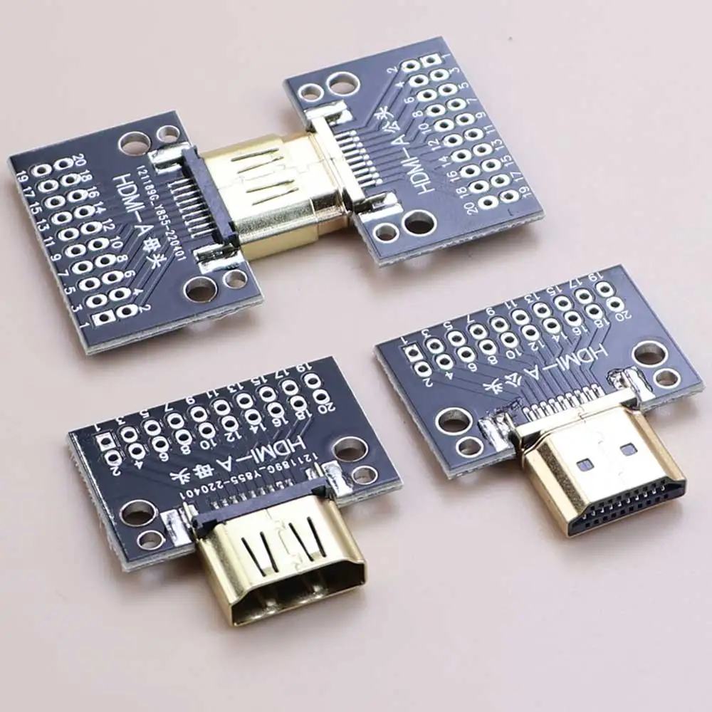 YanXi 19Pin Gold-plated HDMI-Compatible Male Female Plug Connector Testing Board With PCB Cable Data Adapter Test Board