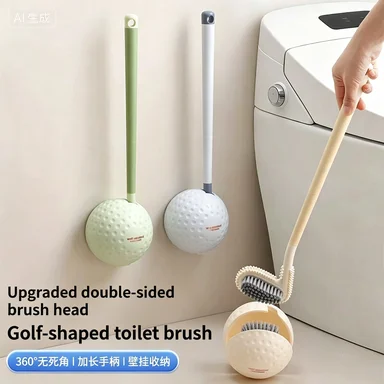 

Golf wall mounted toilet brush, double-sided soft adhesive brush for household toilets, no dead corners or gaps brush