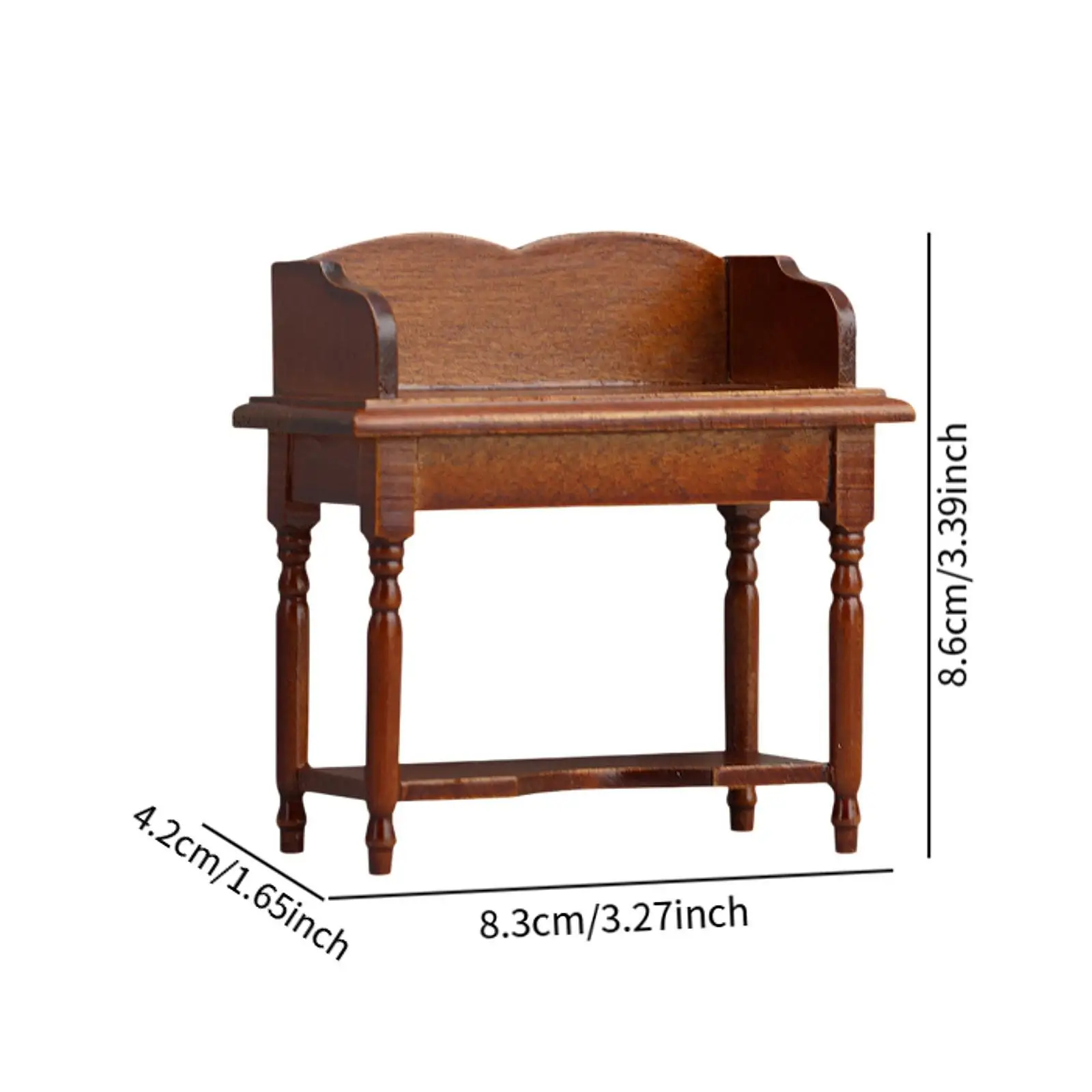 Wooden Dollhouse Desk Model Decoration 1:12 Scale Handmade Realistic Vanity Table for Decor DIY Scene Dolls House Accessories