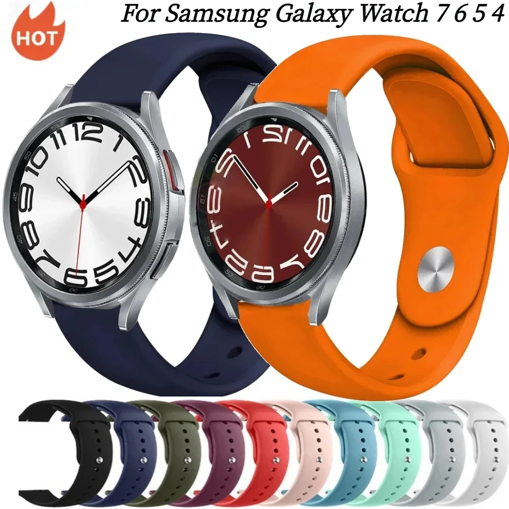 20mm Sport Silicone Strap For Samsung Galaxy Watch 7/6/5/4 40mm 44mm 5Pro 45mm Wristband Belt Watch 6 4 Classic 47mm 43mm Correa