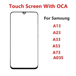 Outer Screen For Samsung Galaxy A03S A13 A23 4G A33 A53 A73 5G Touch Panel LCD Display Front Glass Repair Parts + OCA