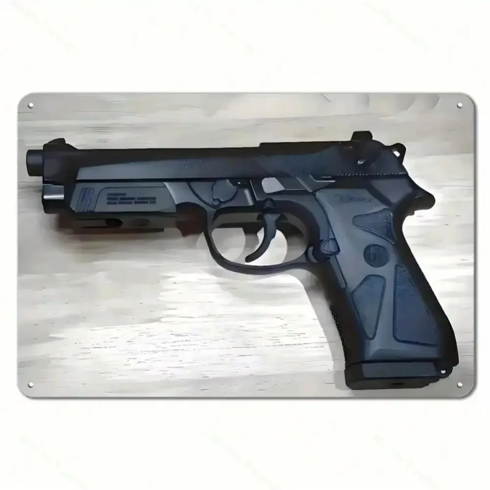 Retro sign Durable Vintage Beretta Metal Wall Art - 20x30cm Retro Gun Decor, Ideal for Garage Bar Military Enthusiast