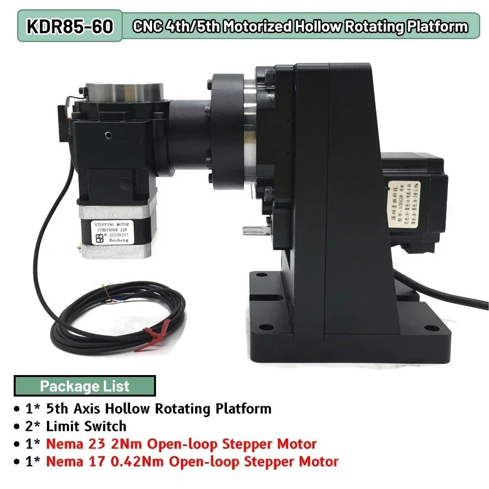 4th 5th Axis Motorized Hollow Rotating Platform Indexing Rotary Table Precision CNC Rotation Stage for Robotic Arm Laser Marking