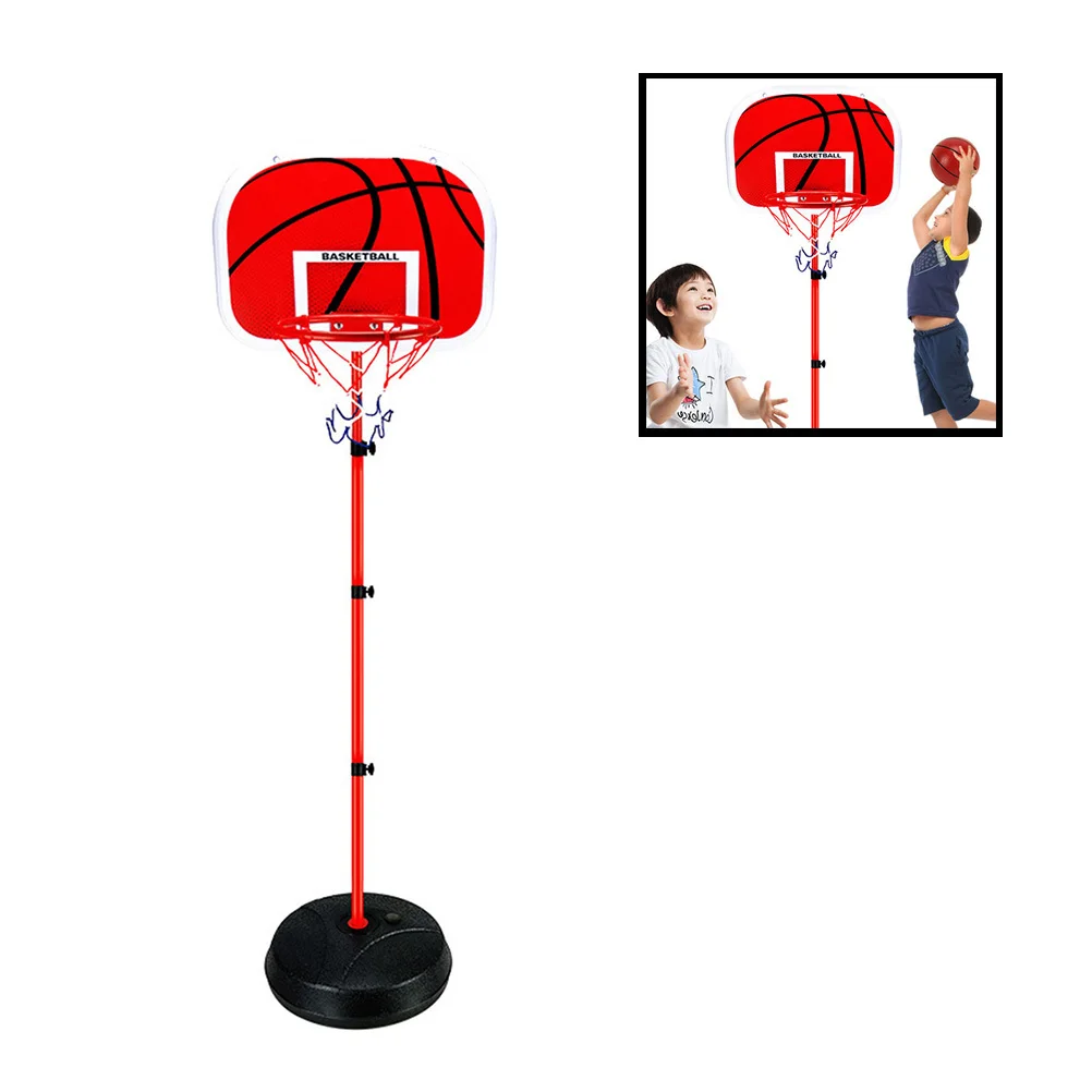 Rack de basquete elevável para crianças, cor brilhante, metal durável, estrutura de esportes internos e externos para crianças, rack de basquete