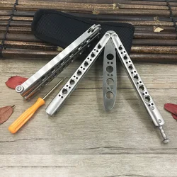 New Version BM40 Folding Knife Butterfly With Integrated Handle Screwdriver Bag Practice Cosplay Training Knife Dull Blade