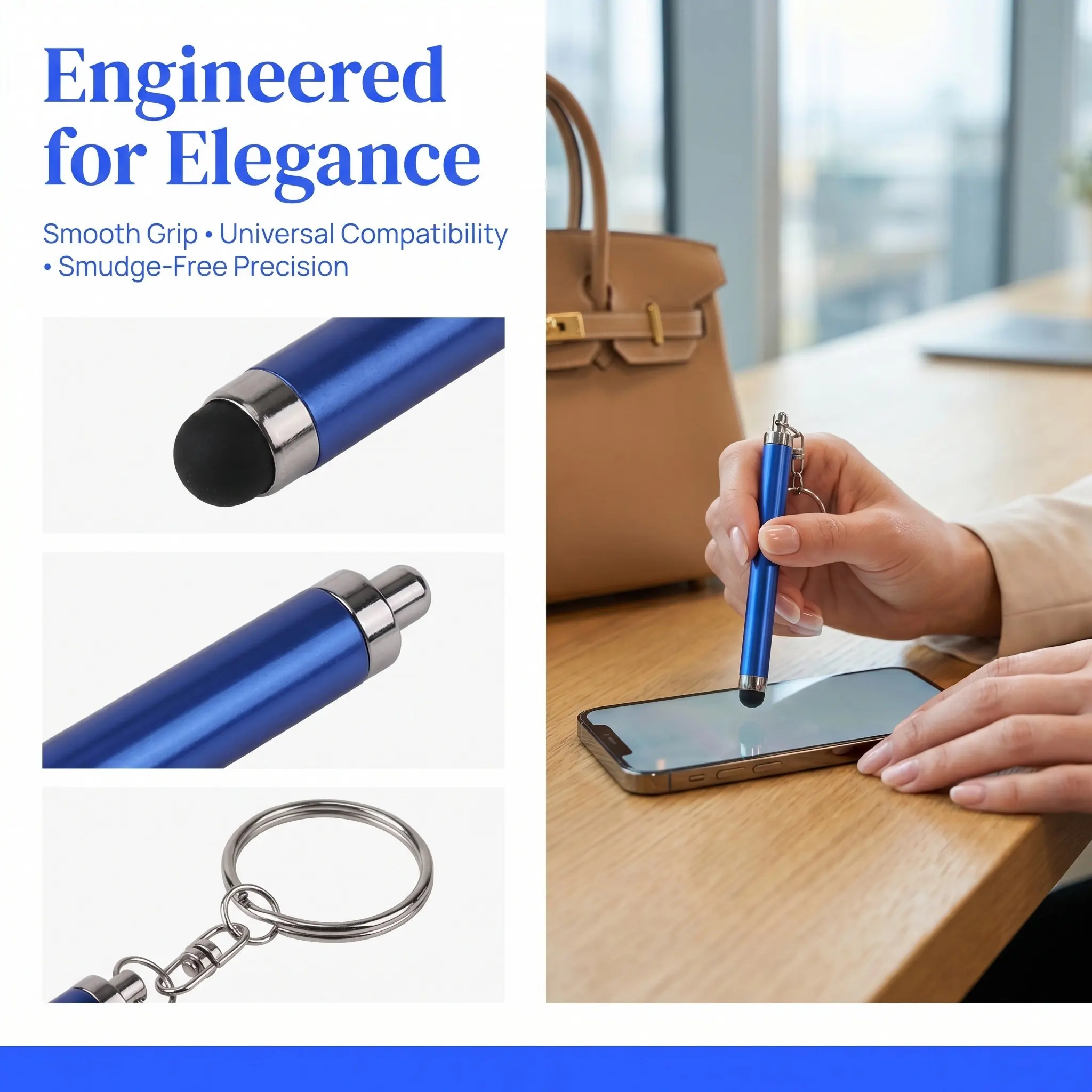 5Pcs Portable Stylus Pens Keychain Design Touch Screen Stylus for Phones Tablets Capacitive Displays Easy Grip Smooth Surface