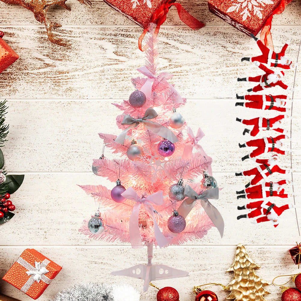 

Mini Christmas Tree Package Faux Table Top Desktop Trees with Light for Home Office PVC Design Luminous Ornament Holiday