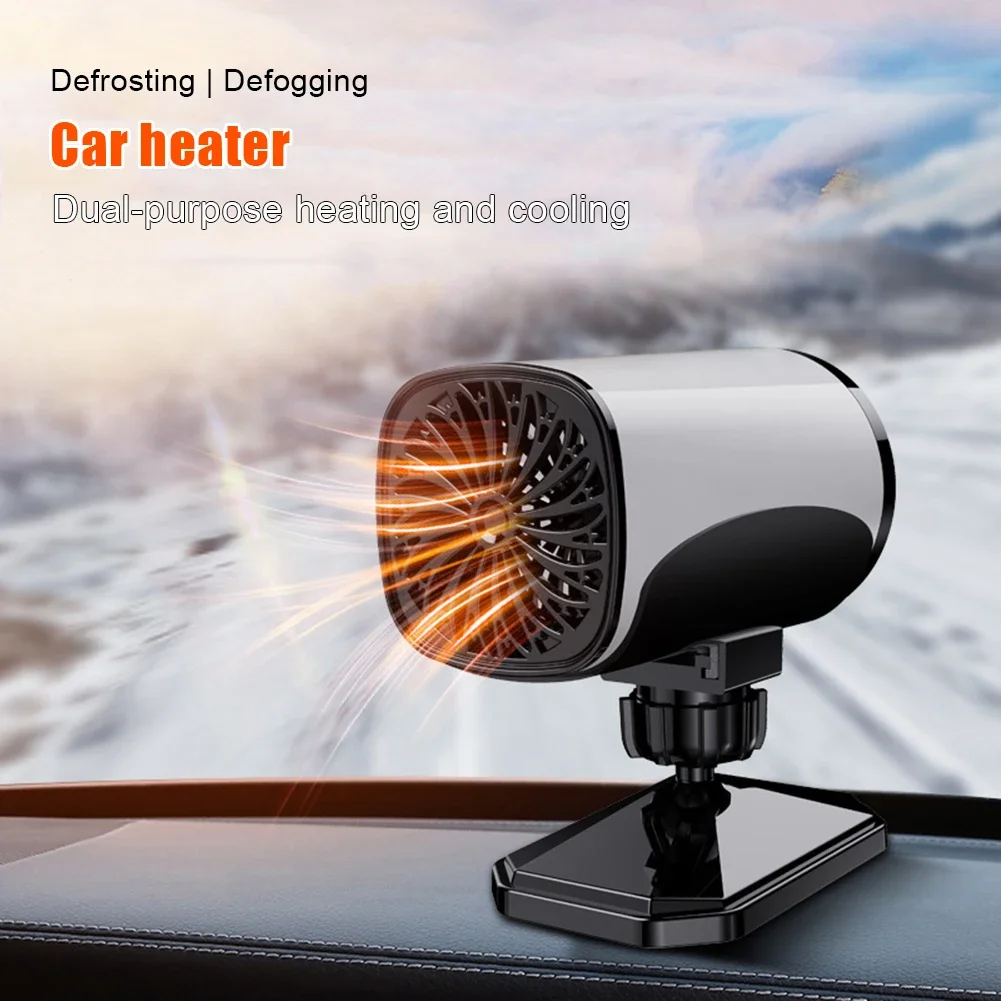 150W Car Heater 12V/24V Portable Anti-Ice Vehicle Fan Heating And Cooling 360 Degree Rotating Defroster Winter Caravans Defogger