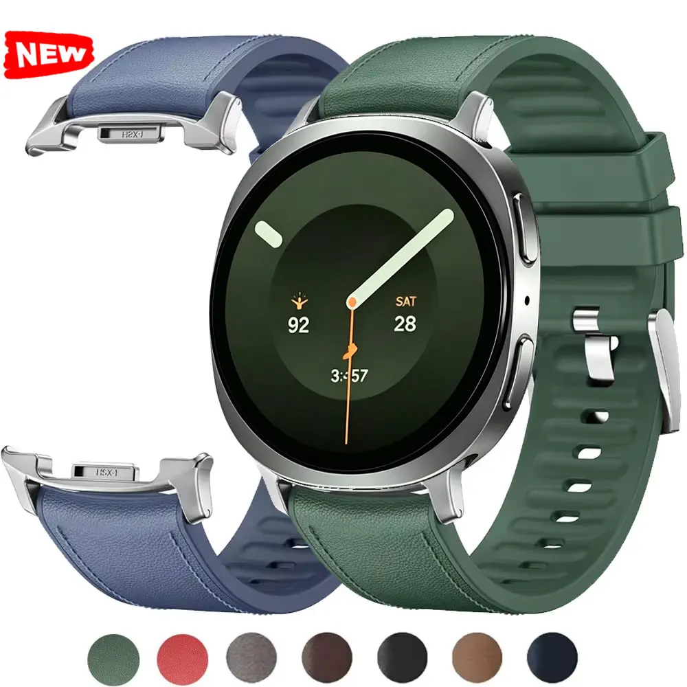 Silicone+Leather Band For Samsung Watch 9LTE 44mm/8Classic 46mm Bracelet or Galaxy Watch 9 8 40mm 44mm Replaceable Strap