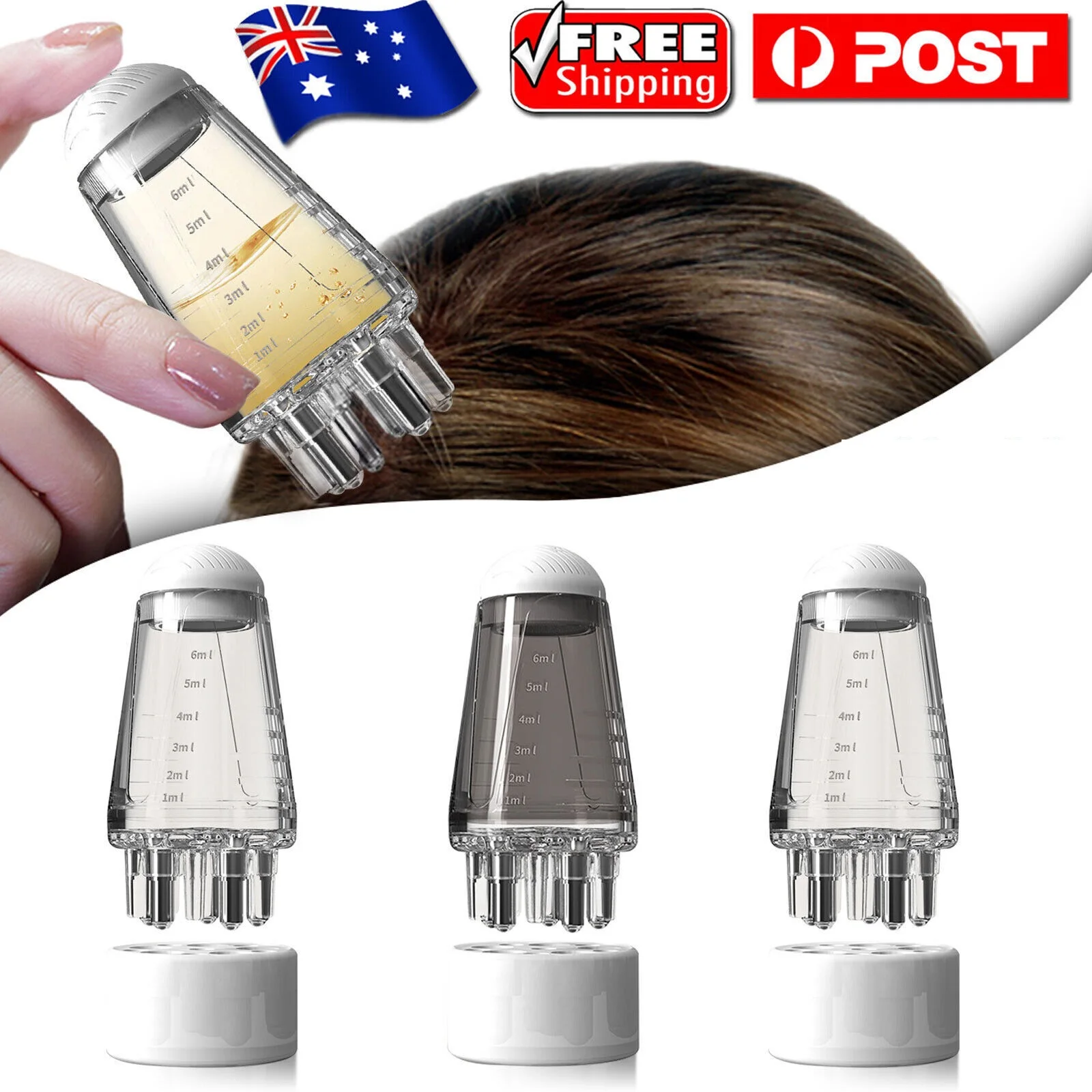 6ML Scalp Applicator Liquid Guiding Hair Growth Comb Serum Oil Apply Massager Hair Styling Accessories