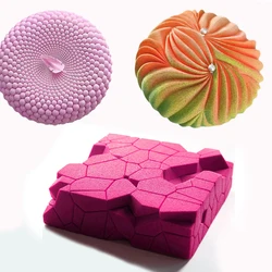 Single Cavity Silicone Cake Molds Surface Rock Line Texture Pearls or Gift Box Design Mousse Moulds Kitchen Dessert Baking Tools