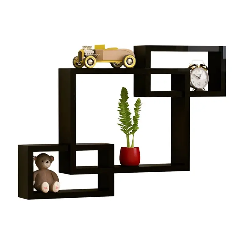 A67K-Cubic Floating Shelf Interlocking Decorative Wall Frame, Geometric Frame Of Living Room, Bedroom And Bathroom