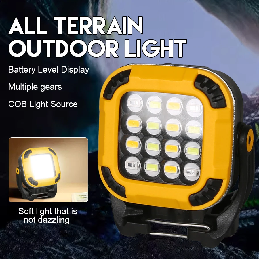 

LED Portable Keychain Flashlight Outdoor Camping COB Work Light Emergency Lighting with Hook Magnetic Camping Working Light