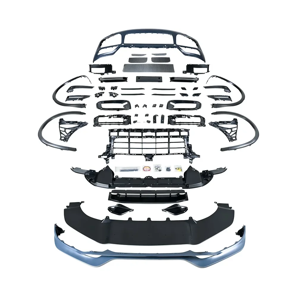 

High-quality FORCayenne9Y0.1 15-17 Upgrade Dual Light Bar Front Bumper TKT Front Lip BODYKIT