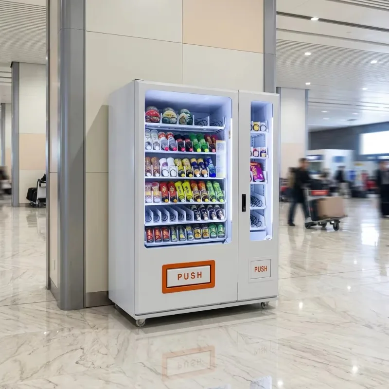 Vending Machine with Touchscreen Interface and Payment System for Automatic Snack and Drink Sales in Retail Businesses