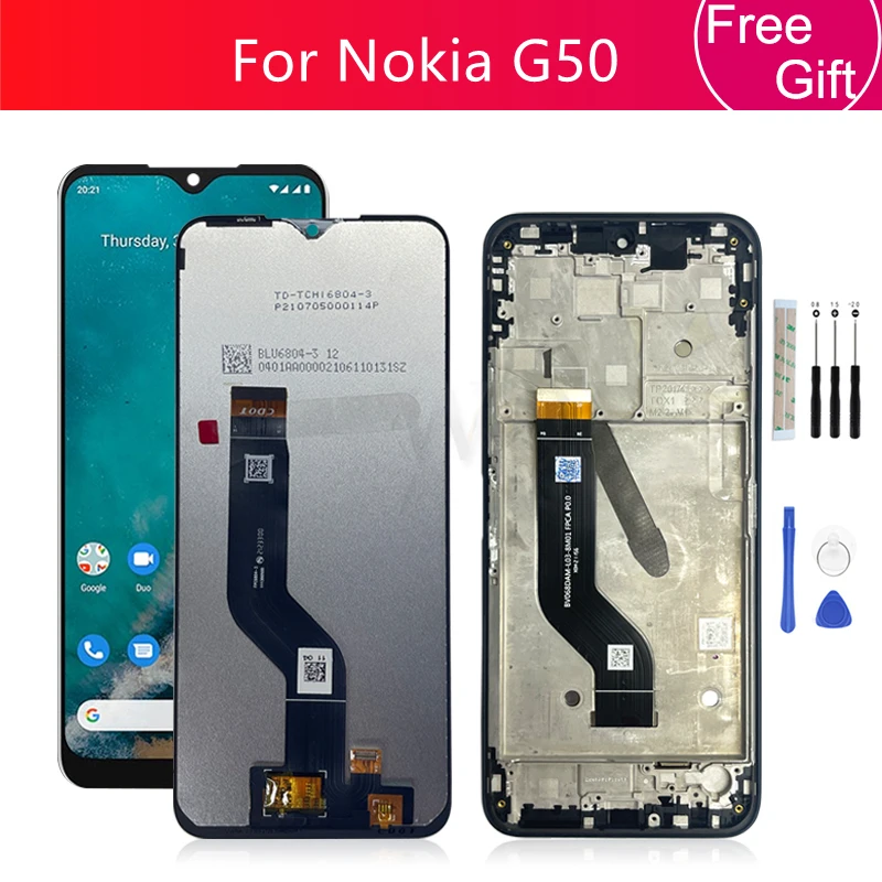 For Nokia G50 LCD Display Touch Screen Digitizer TA-1358 TA-1390 TA-1370 TA-1367 TA-1361 LCD With Frame Screen Replacement Parts