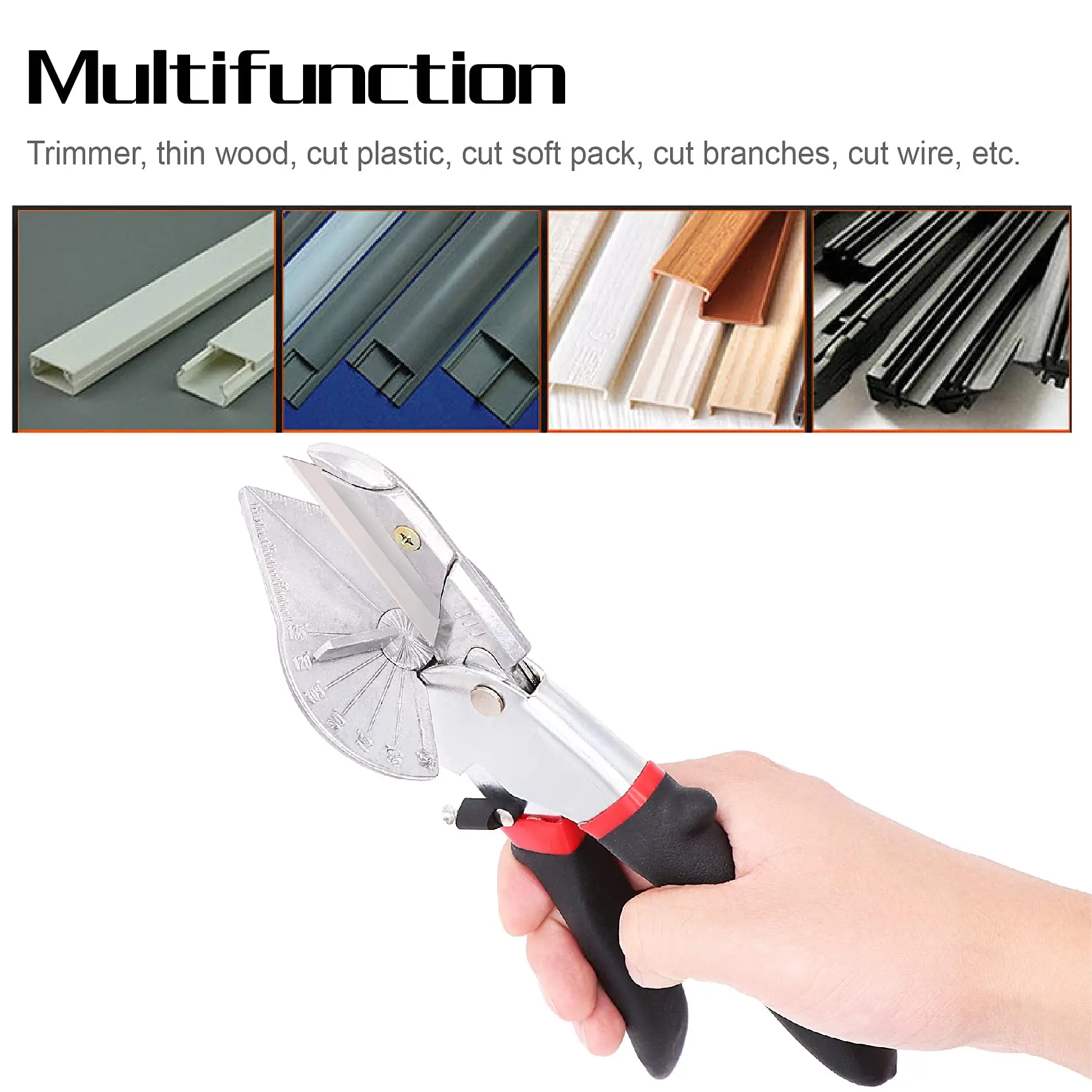 45-135 Degree Multi Angle Miter Shear With Replacement Blades Hand DIY Tools Set For PVC PE Soft Wood Plastic Duct Cutter