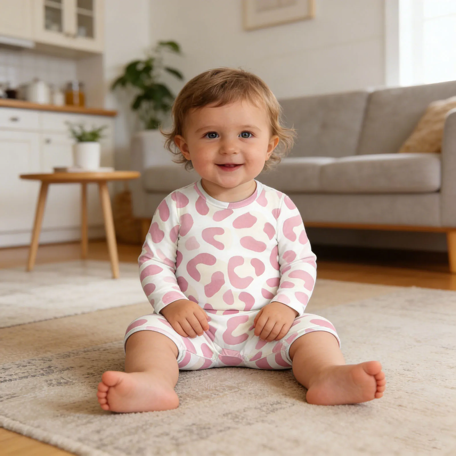 

Одежда для маленьких мальчиков и девочек, комбинезоны с коровьим принтом, пижамы, повседневный комбинезон с круглым вырезом и длинными рукавами, комбинезон на пуговицах, детская домашняя одежда, спортивная одежда