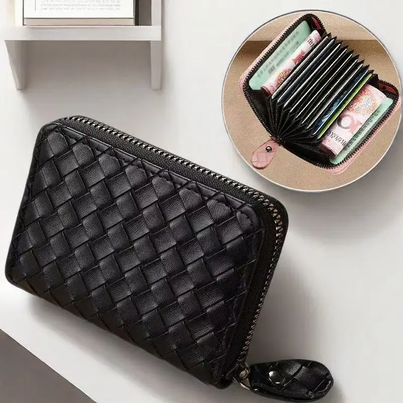 

Тонкий кошелек-картхолдер 3-в-1 с защитой от кражи и RFID-блокировкой, ультратонкий, портативный, с большой вместимостью, несколькими слотами для карт и отделением для наличных