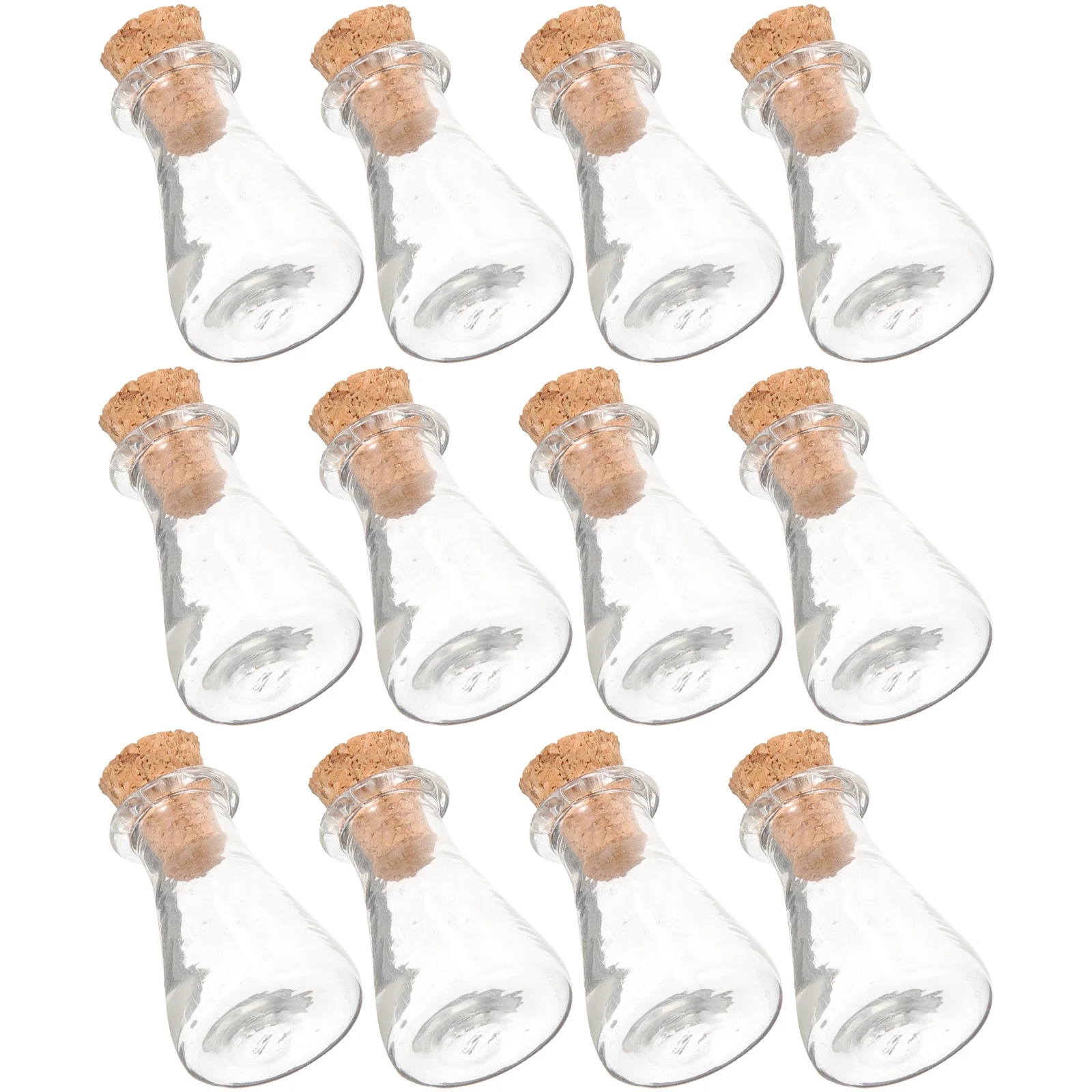 12Pcs Tiny Glass Jars Wishing Bottle Ornaments Mini Glass Bottles with Cork Vintage Party Decoration DIY Hanging Charm