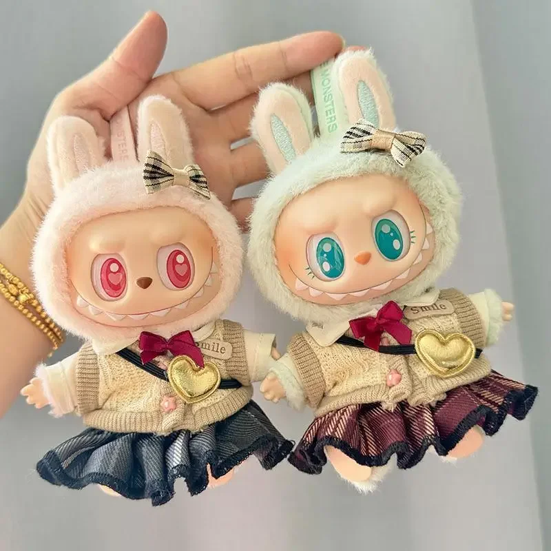 Für 17 cm labubu/Crybaby tuch Nette Puppe Kleidung Outfit Zubehör JK Kleid Set für 17 CM Labubu V2 V1 DIY Mini Puppen Kleidung