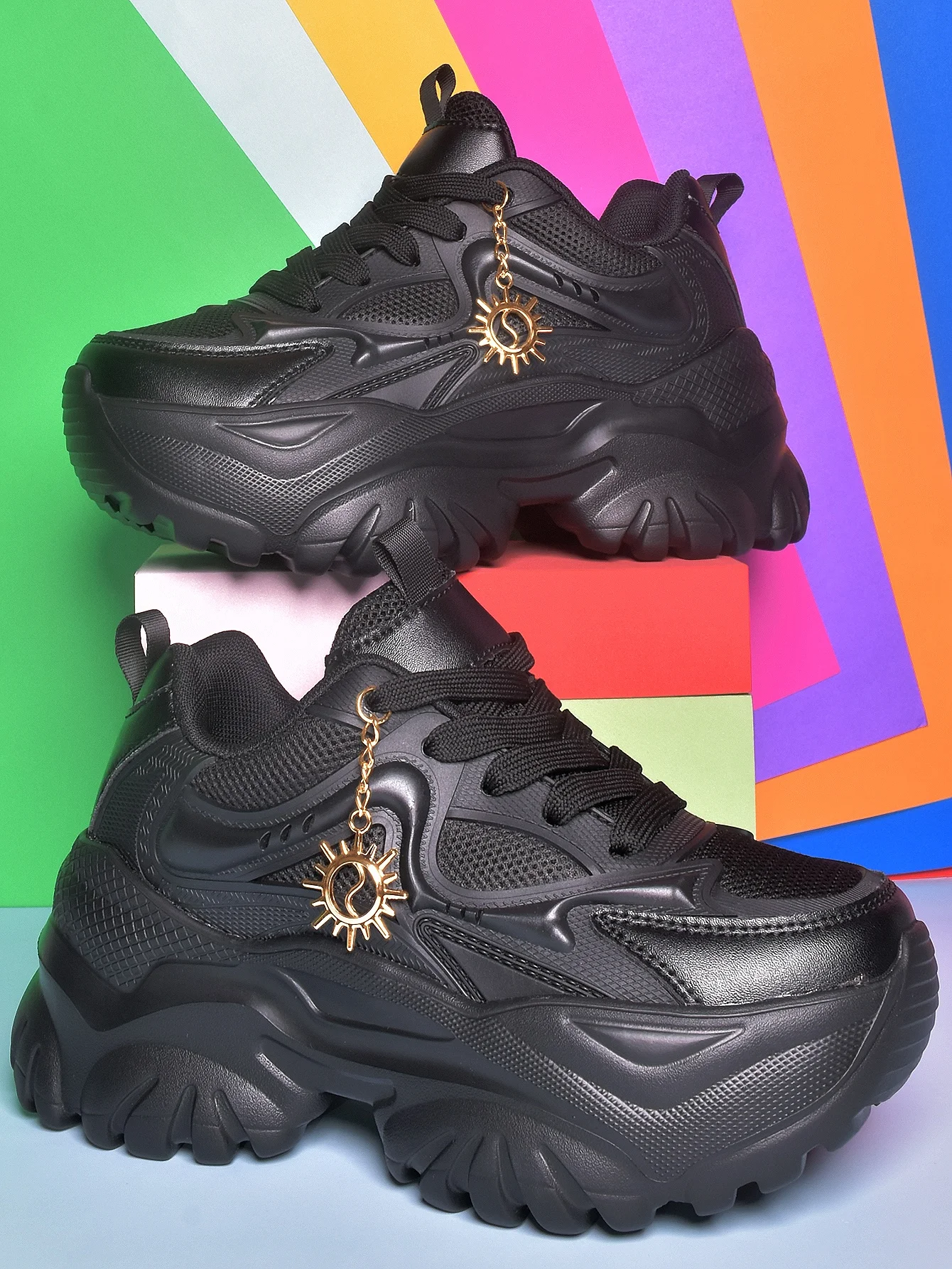 Damskie platformy 6CM wysokie obcasy Cztery pory roku moda outdoorowa wykwintne akcesoria do butów Casualowe buty sportowe Letnie sandały