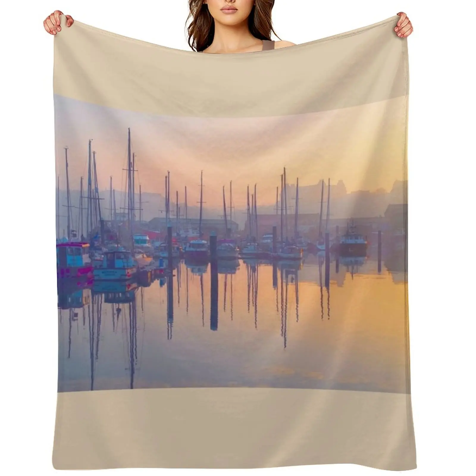 

Scarborough Harbour Sunset Throw Blanket Sofa Quilt for sofa bed plaid Soft Plush Plaid Blankets