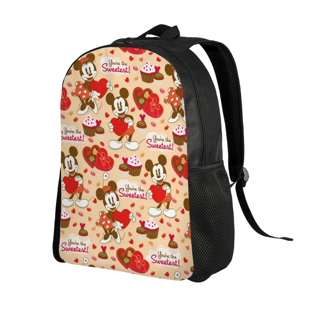 Custom Mickey Mouse Heart Cartoon Backpacks Men Women Fashion Bookbag for School College Bags