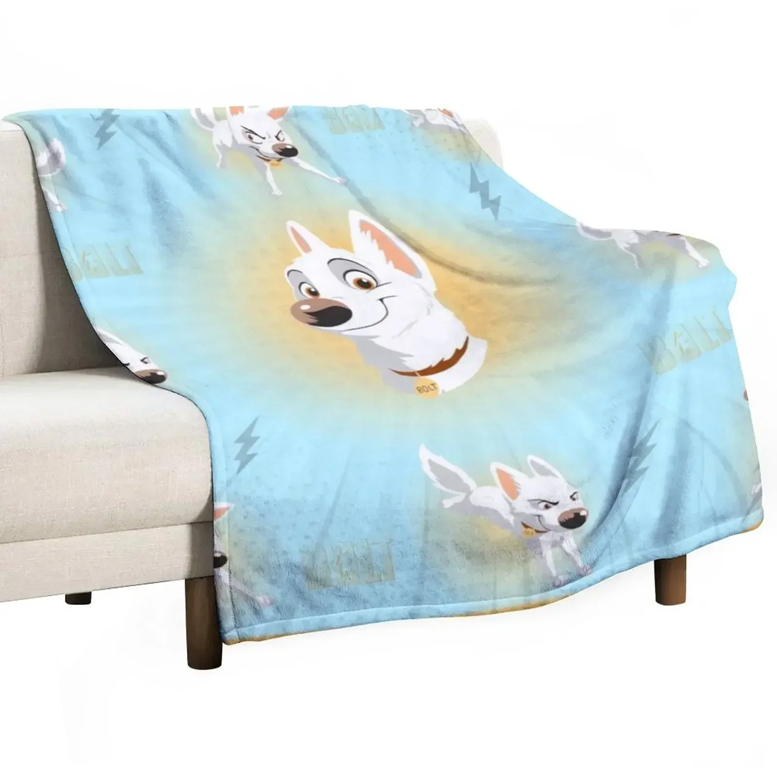 

White bolt dog Throw Blanket Kid'S bed plaid Stuffeds Blankets