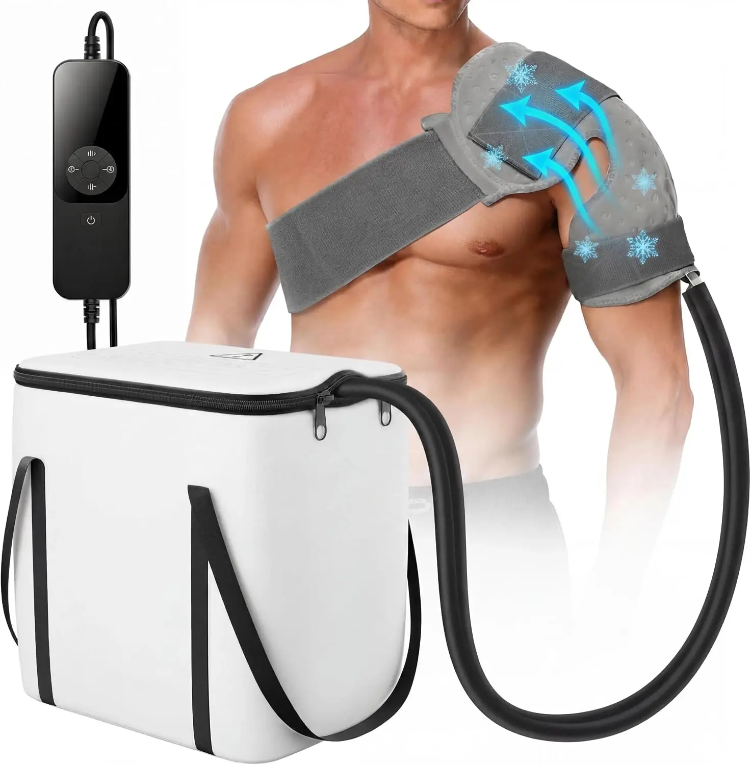 Ice Machine for Shoulder After Surgery, Cold Therapy w/Programmable Timer | Shoulder Ice Machine Rotator Cuff Cold Therapy w/ Qu