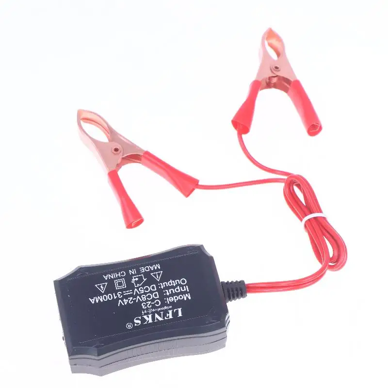 1Pcs 12V 24V To 5V 3USB Port Power Adapter With Battery Clip For Charging Cell Phone Emergency USB Power High Efficiency