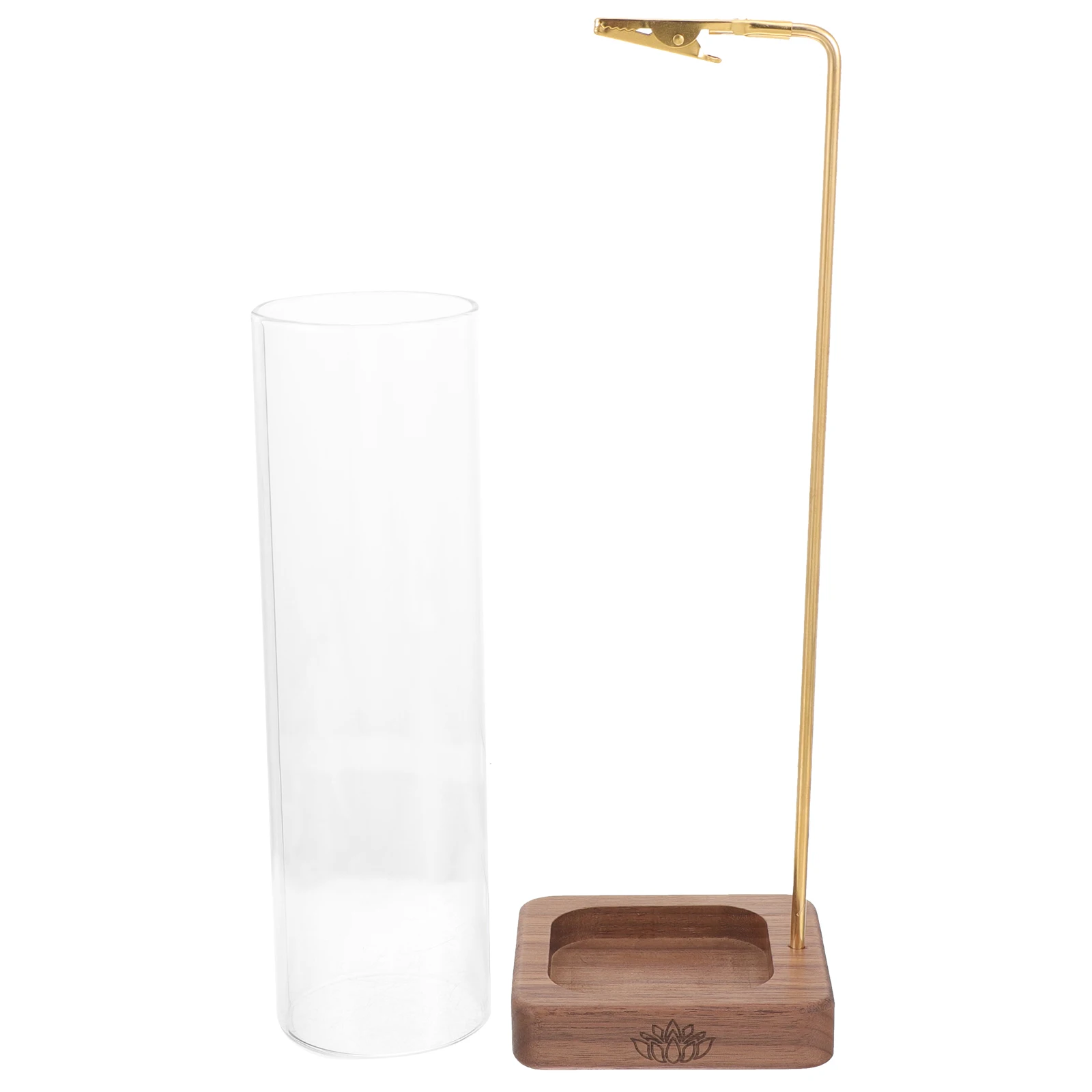 

Glass Incense Stick Holder Creative Inverted Design Anti-Flying Burner for Yoga Meditation Home Office with Cup