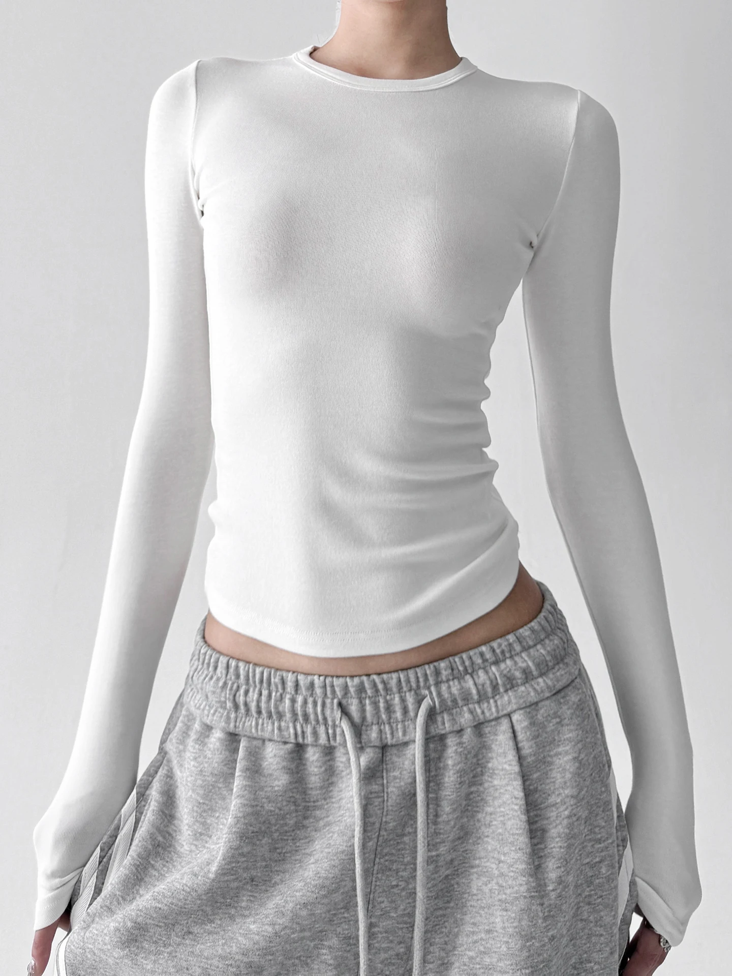 Cseta de Manga Longa Slim Fit Fena Estilo Retro Novo para o Outono Cseta Casual Tipo Universal Manga Regular