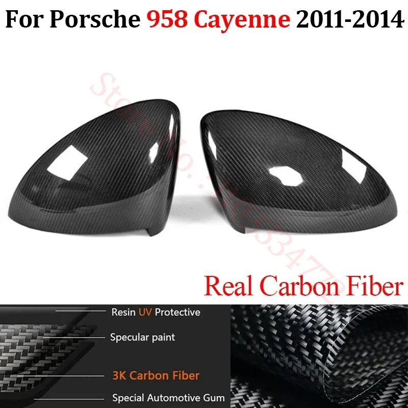 

LHD Real Carbon Fiber Car Rearview Side Mirror Covers For Porsche 958 Cayenne 2011-2014 Side Mirror Cover Trim Cap Shell Case