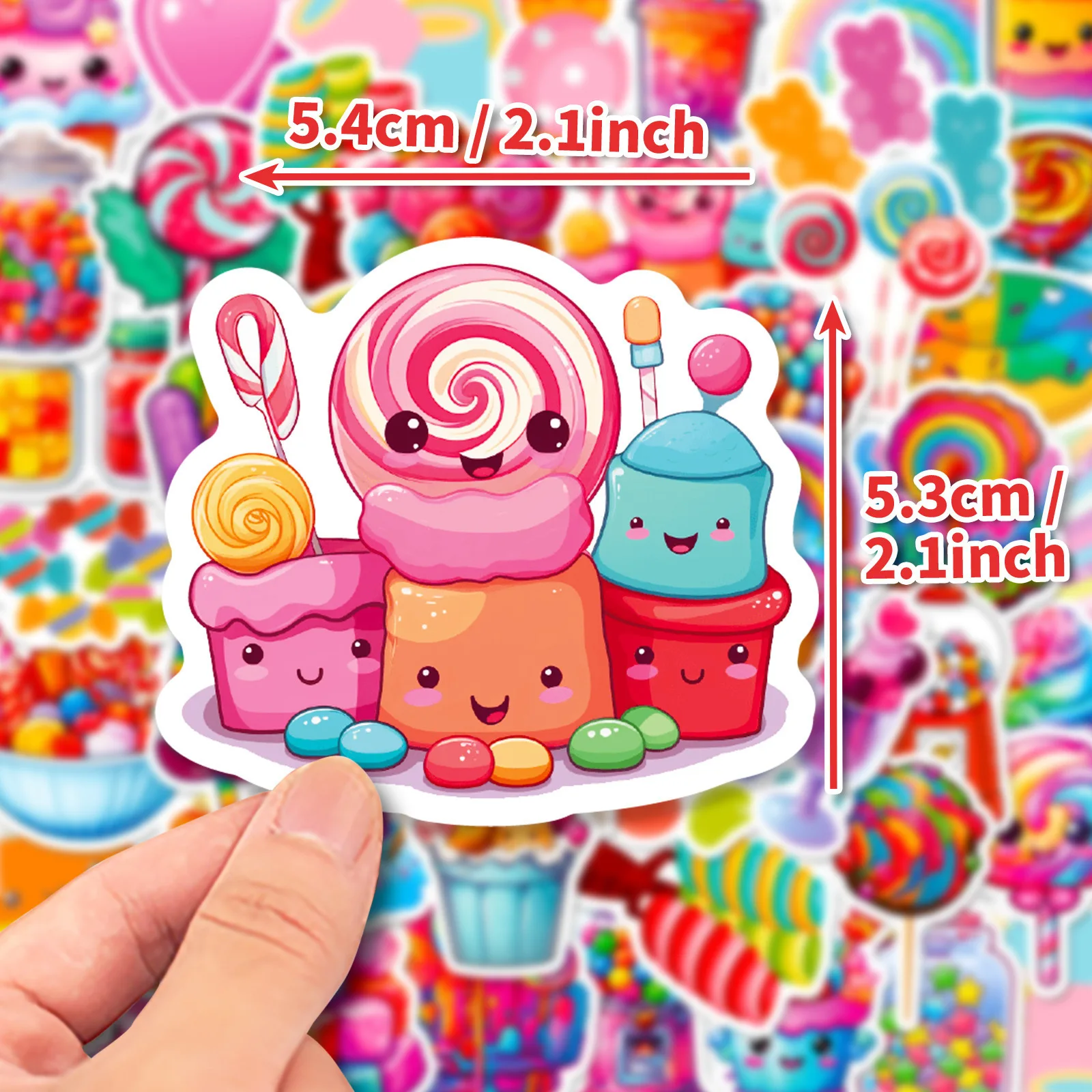 10/30/50PCS Cute Rainbow Candy Colorful Decoration Scrapbooking PVC Sticker Aesthetic Korean Stationery School Supplies for Kids image 3