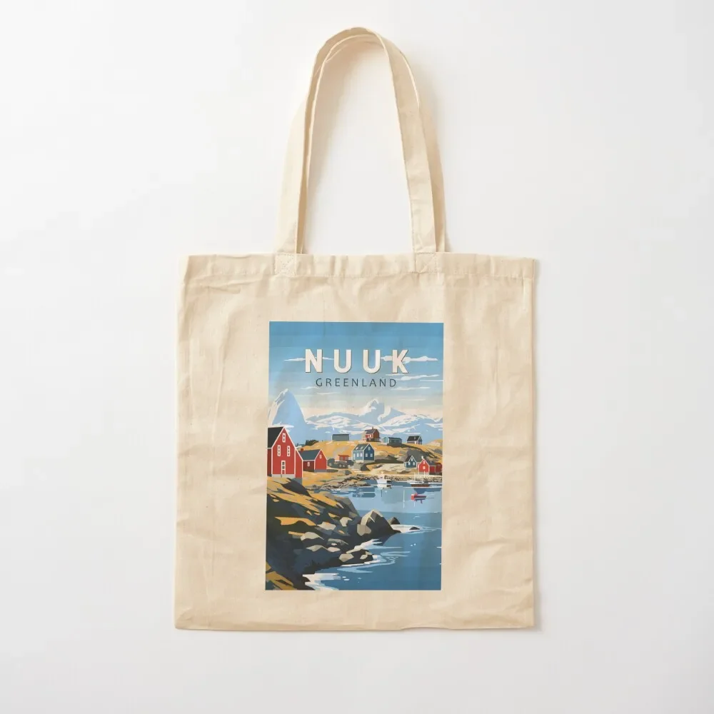 

Nuuk Greenland Travel Art Vintage Tote Bag bag for beach Canvas bag