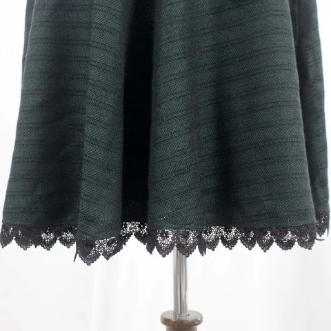 Jupe mi-longue trapèze en laine à carreaux et rayés, Vintage, automne hiver, Simple système forestier, jupe corporelle, imprimé rétro, fermeture éclair, Design