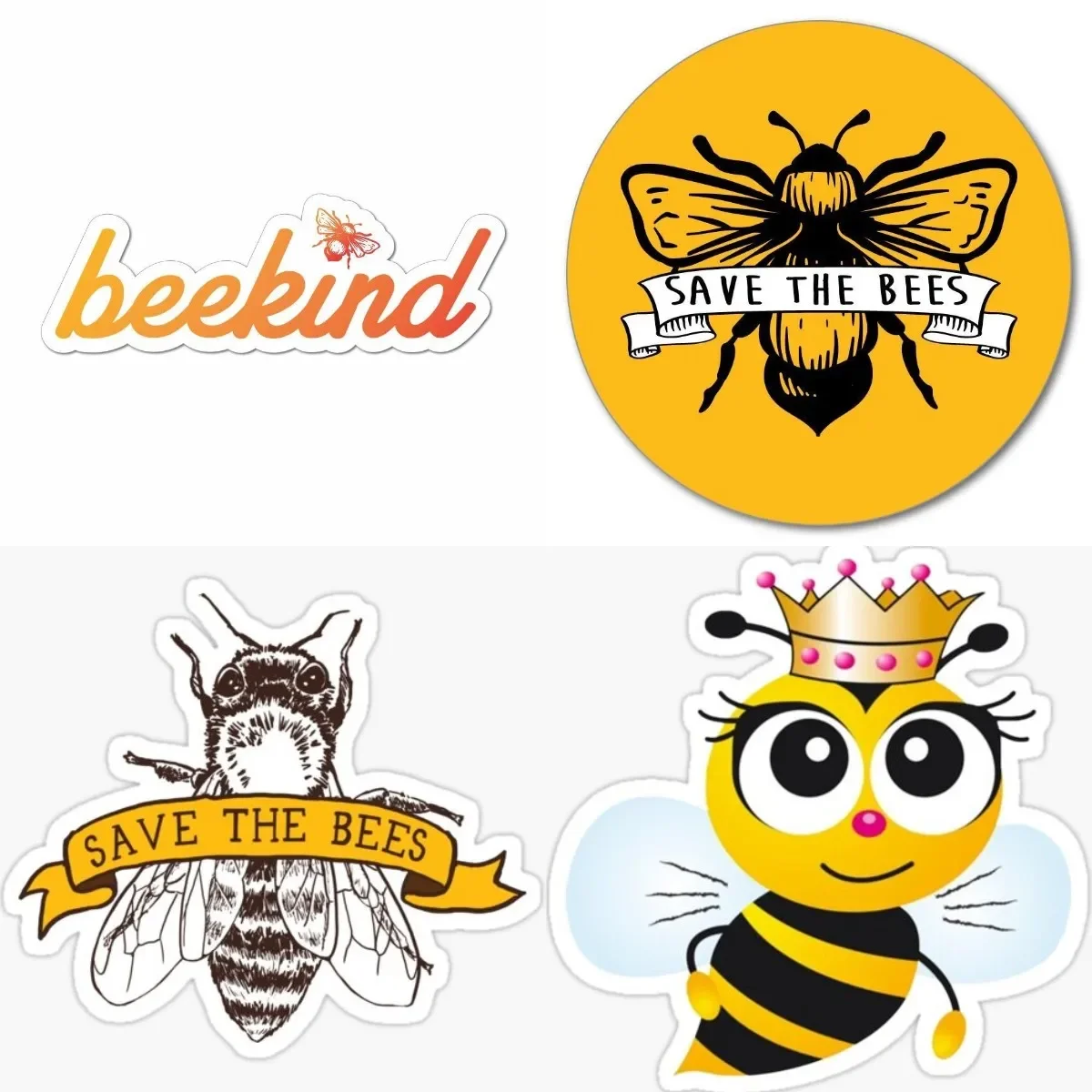 SAVE THE BEES CAR WALL STICKER GREENPEACE STYLE Decals for Car  Anime Phones Caravan Tuning Accessory