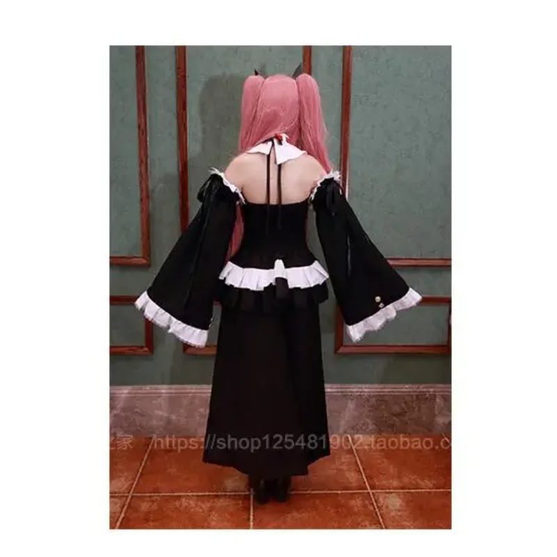 คอสเพลย์ Krul Tepes Cos ชุดผู้หญิงชุดค้างคาวชุดสีดํารวมหู