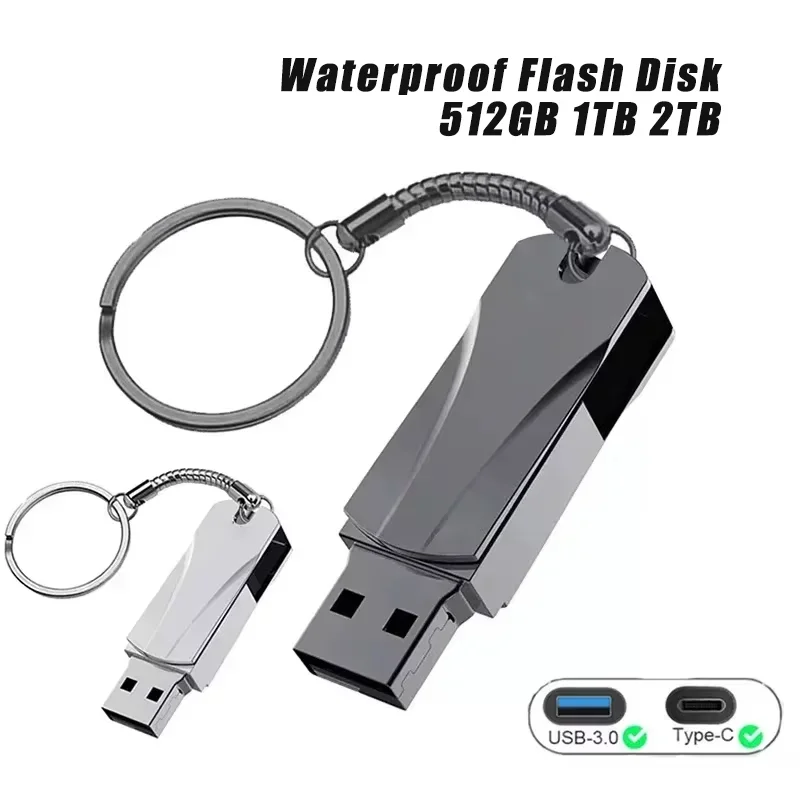 2026 Metal Flash Drive USB 3.0 High Speed Transfer Portable Waterproof U Disk 512GB OTG Pen Drive For Phone Computer Car - view 3