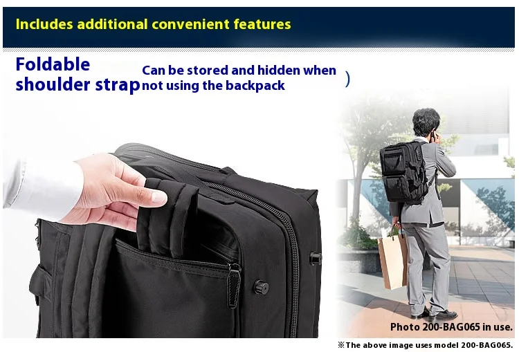 Large Capacitor Bag with Password 3WAY Handheld Double Shoulder Bapa Waterproof Business Nylon Notebook Bag