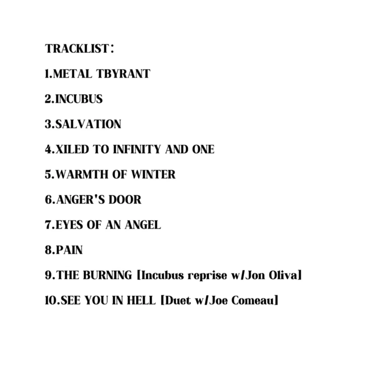 CD Sete Bruxas Xiled To Infinity e One,2002 Discos de Ruído, Power Metal, Aparência de Convidados de Jon Oliva, Álbum Final de Wade Black